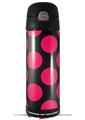 Skin Decal Wrap for Thermos Funtainer 16oz Bottle Kearas Polka Dots Pink On Black (BOTTLE NOT INCLUDED) by WraptorSkinz