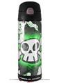 Skin Decal Wrap for Thermos Funtainer 16oz Bottle Cartoon Skull Green (BOTTLE NOT INCLUDED) by WraptorSkinz