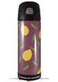 Skin Decal Wrap for Thermos Funtainer 16oz Bottle Lemon Leaves Burgandy (BOTTLE NOT INCLUDED) by WraptorSkinz