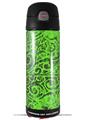 Skin Decal Wrap for Thermos Funtainer 16oz Bottle Folder Doodles Neon Green (BOTTLE NOT INCLUDED) by WraptorSkinz