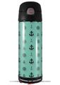 Skin Decal Wrap for Thermos Funtainer 16oz Bottle Nautical Anchors Away 02 Seafoam Green (BOTTLE NOT INCLUDED) by WraptorSkinz
