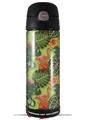 Skin Decal Wrap for Thermos Funtainer 16oz Bottle Famingos and Flowers Sage Green (BOTTLE NOT INCLUDED) by WraptorSkinz