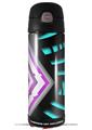 Skin Decal Wrap for Thermos Funtainer 16oz Bottle Black Waves Neon Teal Hot Pink (BOTTLE NOT INCLUDED) by WraptorSkinz