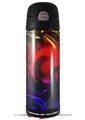 Skin Decal Wrap compatible with Thermos Funtainer 16oz Bottle Liquid Metal Chrome Flame Hot (BOTTLE NOT INCLUDED) by WraptorSkinz