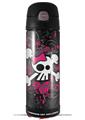 Skin Decal Wrap for Thermos Funtainer 16oz Bottle Girly Skull Bones (BOTTLE NOT INCLUDED) by WraptorSkinz