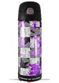 Skin Decal Wrap for Thermos Funtainer 16oz Bottle Purple Checker Skull Splatter (BOTTLE NOT INCLUDED) by WraptorSkinz