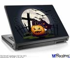 Laptop Skin (Small) - Halloween Jack O Lantern and Cemetery Kitty Cat