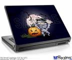 Laptop Skin (Small) - Halloween Jack O Lantern Pumpkin Bats and Zombie Mummy