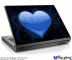 Laptop Skin (Small) - Glass Heart Grunge Blue