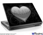 Laptop Skin (Small) - Glass Heart Grunge Gray