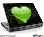 Laptop Skin (Small) - Glass Heart Grunge Green