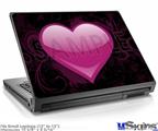 Laptop Skin (Small) - Glass Heart Grunge Hot Pink