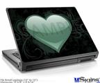 Laptop Skin (Small) - Glass Heart Grunge Seafoam Green