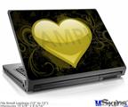 Laptop Skin (Small) - Glass Heart Grunge Yellow