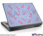 Laptop Skin (Small) - Flamingos on Blue