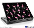 Laptop Skin (Small) - Flamingos on Black