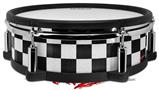 Skin Wrap works with Roland vDrum Shell PD-128 Drum Checkered Canvas Black and White (DRUM NOT INCLUDED)
