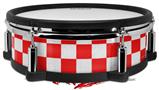 Skin Wrap works with Roland vDrum Shell PD-128 Drum Checkered Canvas Red and White (DRUM NOT INCLUDED)