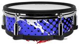 Skin Wrap works with Roland vDrum Shell PD-128 Drum Halftone Splatter White Blue (DRUM NOT INCLUDED)