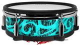 Skin Wrap works with Roland vDrum Shell PD-128 Drum Folder Doodles Neon Teal (DRUM NOT INCLUDED)