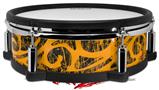Skin Wrap works with Roland vDrum Shell PD-128 Drum Folder Doodles Orange (DRUM NOT INCLUDED)