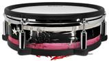 Skin Wrap works with Roland vDrum Shell PD-128 Drum Painted Faded and Cracked Pink Line USA American Flag (DRUM NOT INCLUDED)