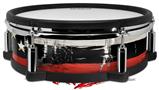Skin Wrap works with Roland vDrum Shell PD-128 Drum Painted Faded and Cracked Red Line USA American Flag (DRUM NOT INCLUDED)