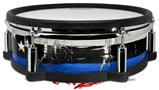 Skin Wrap works with Roland vDrum Shell PD-128 Drum Painted Faded and Cracked Blue Line USA American Flag (DRUM NOT INCLUDED)