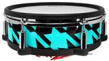 Skin Wrap works with Roland vDrum Shell PD-128 Drum Houndstooth Neon Teal on Black (DRUM NOT INCLUDED)