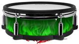 Skin Wrap works with Roland vDrum Shell PD-128 Drum Fire Flames Green (DRUM NOT INCLUDED)