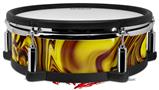 Skin Wrap works with Roland vDrum Shell PD-128 Drum Liquid Metal Chrome Yellow Wide (DRUM NOT INCLUDED)