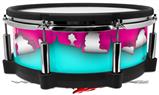 Skin Wrap works with Roland vDrum Shell PD-140DS Drum Ripped Colors Hot Pink Neon Teal (DRUM NOT INCLUDED)