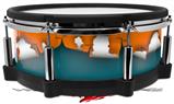 Skin Wrap works with Roland vDrum Shell PD-140DS Drum Ripped Colors Orange Seafoam Green (DRUM NOT INCLUDED)