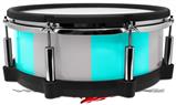 Skin Wrap works with Roland vDrum Shell PD-140DS Drum Psycho Stripes Neon Teal and Gray (DRUM NOT INCLUDED)