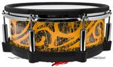 Skin Wrap works with Roland vDrum Shell PD-140DS Drum Folder Doodles Orange (DRUM NOT INCLUDED)