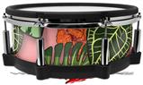 Skin Wrap works with Roland vDrum Shell PD-140DS Drum Famingos and Flowers Pink (DRUM NOT INCLUDED)
