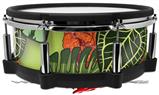 Skin Wrap works with Roland vDrum Shell PD-140DS Drum Famingos and Flowers Sage Green (DRUM NOT INCLUDED)