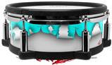 Skin Wrap works with Roland vDrum Shell PD-108 Drum Ripped Colors Neon Teal Gray (DRUM NOT INCLUDED)