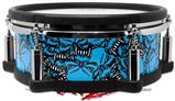 Skin Wrap works with Roland vDrum Shell PD-108 Drum Scattered Skulls Neon Blue (DRUM NOT INCLUDED)