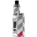 Skin Decal Wrap for Smok AL85 Alien Baby Chevrons Gray And Raspberry VAPE NOT INCLUDED
