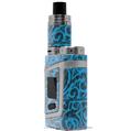 Skin Decal Wrap for Smok AL85 Alien Baby Folder Doodles Blue Medium VAPE NOT INCLUDED