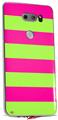 Skin Decal Wrap for LG V30 Psycho Stripes Neon Green and Hot Pink