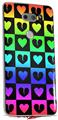 Skin Decal Wrap for LG V30 Love Heart Checkers Rainbow