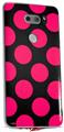 Skin Decal Wrap for LG V30 Kearas Polka Dots Pink On Black