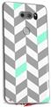 Skin Decal Wrap for LG V30 Chevrons Gray And Seafoam