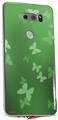 Skin Decal Wrap for LG V30 Bokeh Butterflies Green