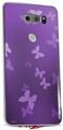 Skin Decal Wrap for LG V30 Bokeh Butterflies Purple