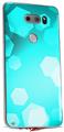 Skin Decal Wrap for LG V30 Bokeh Hex Neon Teal