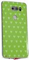 Skin Decal Wrap for LG V30 Hearts Green On White