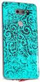 Skin Decal Wrap for LG V30 Folder Doodles Neon Teal